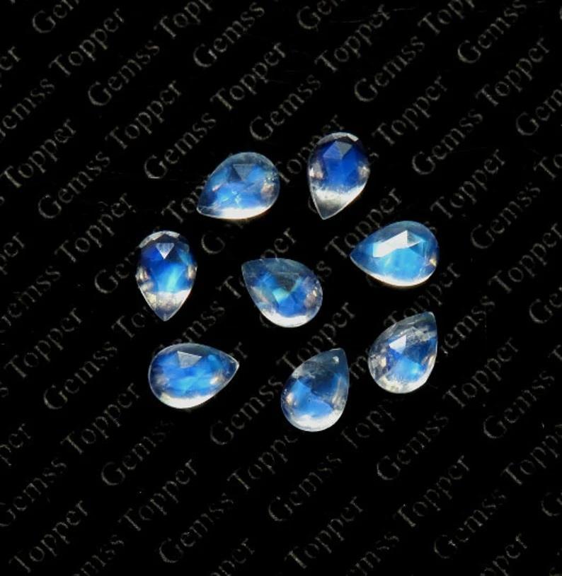 Rainbow Moonstone 9x12 mm Pear Rose Cut